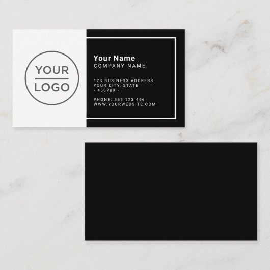 Aangepast zwart-wit modern minimalistisch elke kle visitekaartje (Voorkant / Achterkant)