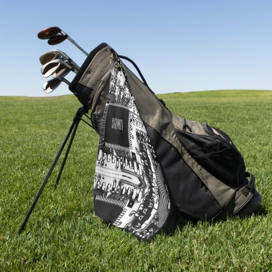 Aangepast zwart-wit PCB Afgedrukte Circuit Board G Golfhanddoek (Groen)