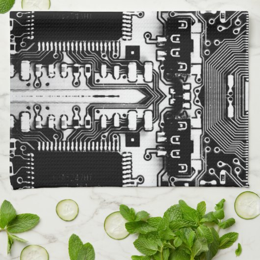 Aangepast zwart-wit PCB Afgedrukte Circuit Board G Theedoek (Gevouwen)
