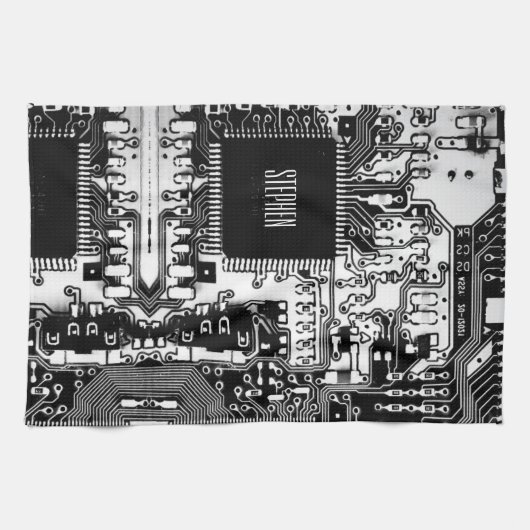 Aangepast zwart-wit PCB Afgedrukte Circuit Board G Theedoek (Horizontaal)