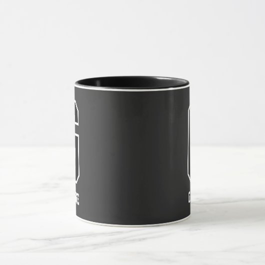 Aangepast zwart wit, speciaal monogram voor hem mok (Midden)