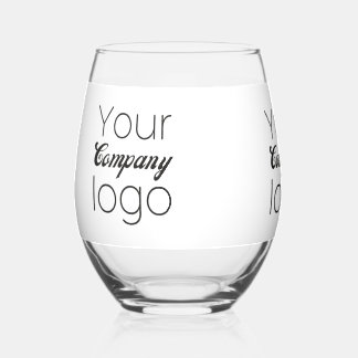 Aangepast Zwart Wit Zakelijk Promotioneel Logo Toe Wijnglas Zonder Voet