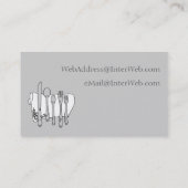 Aangepast zwart wit, zilverware Visitekaartje (Achterkant)