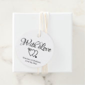 Aangepast zwart witscript harten Weddenschap Bedankjes Labels (In situ)