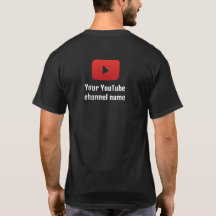 Aangepast zwart YouTube Channel Logo T-shirt – Per