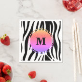 Aangepast zwart Zebra Stripe monogram Servetten (Insitu)