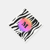 Aangepast zwart Zebra Stripe monogram Servetten (Hoek)