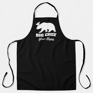 Aangepast zwart zwart beer BBQ-kookpron Schort