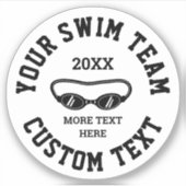 Aangepast zwemteam vinylstickers voor zwemmers sticker (Voorkant)