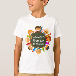 Aangepaste 100e dag schoolbord t-shirt