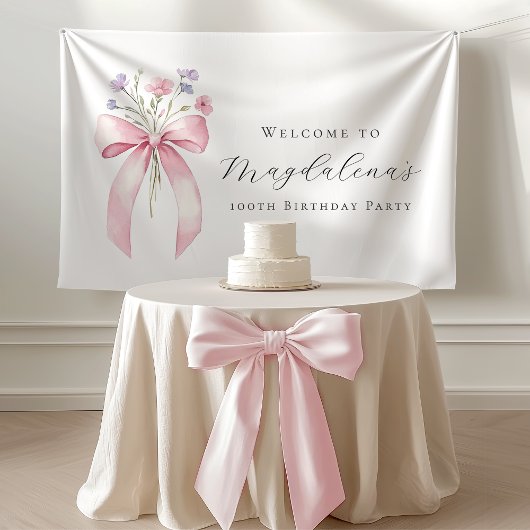 Aangepaste 100e verjaardag Banner Bow Wildflower