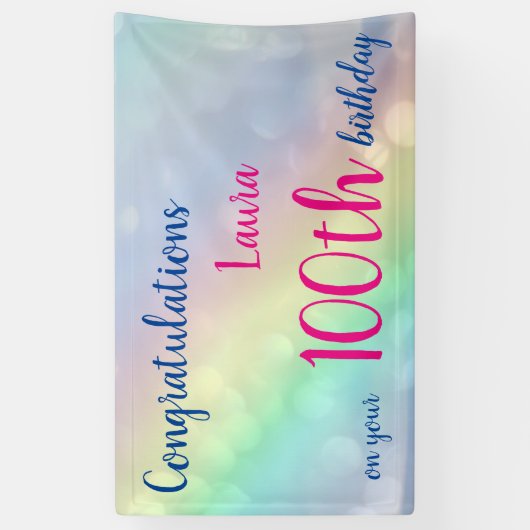 Aangepaste 100e verjaardag spandoek (Verticaal)