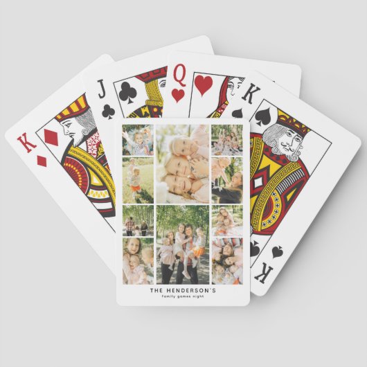 Aangepaste 10 Foto Collage Familie Spelletjes Nach Pokerkaarten (Achterkant)