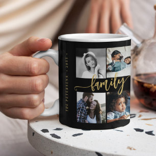 Aangepaste 10 foto collage jouw tekst familie scri koffiemok