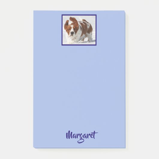 Aangepaste 10 x 6-inch Post-it® notes met Basset (Voorkant)