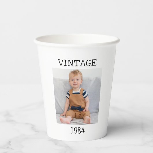 Aangepaste 10e 20e 30e 40e 50e 60 verjaardagsfeest papieren bekers (Achterkant)