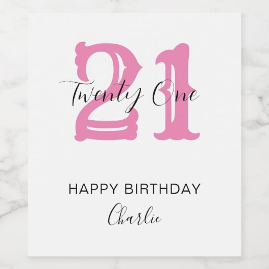 Aangepaste 10e 21e 30e 40e 50e 60 verjaardagsfeest wijn etiket (Enkel label)