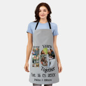 Aangepaste 10e trouwdag 11 fotocollage schort (Gedragen)