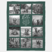 Aangepaste 11 foto Collage Dark Green Fleece Deken (Voorkant)