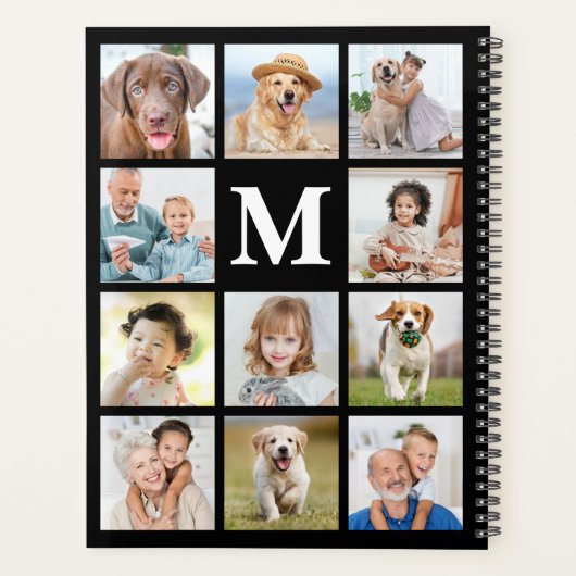 Aangepaste 11 foto Collage Trendy Emerald Green Planner (Achterkant)