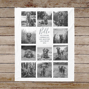 Aangepaste 11 foto-inkollage zwarte vlinderbank fleece deken