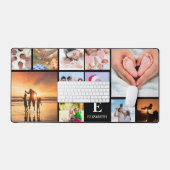 Aangepaste 11 foto monogram naam bureaumat (Keyboard & Muis)