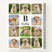 Aangepaste 11 Photo Collage Monogram Pet Dog Notitieboek (Achterkant)