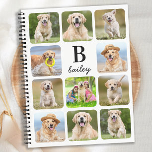 Aangepaste 11 Photo Collage Monogram Pet Dog Notitieboek