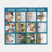 Aangepaste 12 fotocollage fleece deken (Voorkant (Horizontaal))