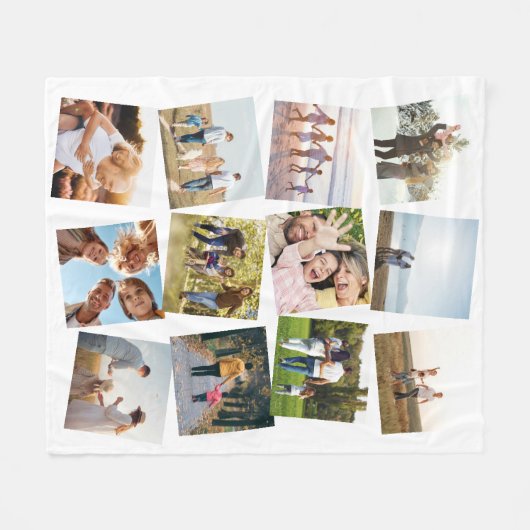 Aangepaste 12 fotocollage fleece deken (Voorkant (Horizontaal))