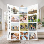 Aangepaste 12 fotocollage fleece deken