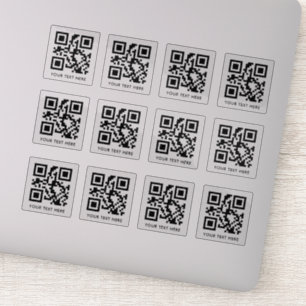 Aangepaste 12 scanbare QR-code Transparant gesnede Sticker