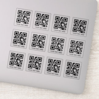 Aangepaste 12 scanbare QR-code Transparant gesnede Sticker