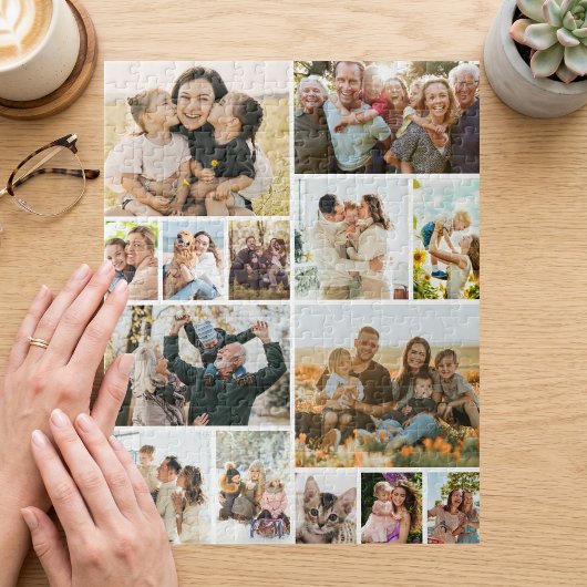 Aangepaste 14 foto collage legpuzzel
