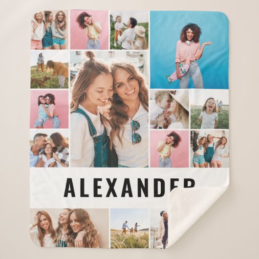 Aangepaste 16 beste fotovriend moderne minimale sherpa deken (Voorkant)