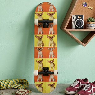 Aangepaste 16 foto collage van je huisdier honden skateboard