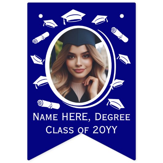 Aangepaste 16 foto's Afstuderen Cap Toss, Diploma  Vlaggetjes (Tweede vlag)