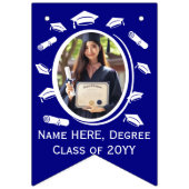 Aangepaste 16 foto's Afstuderen Cap Toss, Diploma Vlaggetjes (Eerste vlag)