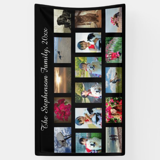 Aangepaste 16 Photo Collage Horizontale Afbeelding Spandoek (Verticaal)