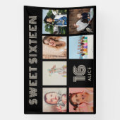 Aangepaste 16e verjaardagsfeestje foto collage ban spandoek (Verticaal)