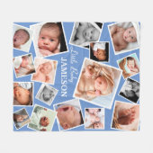 Aangepaste 17-Baby fotocollage | Blauw Fleece Deken (Voorkant (Horizontaal))