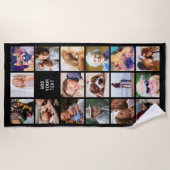 Aangepaste 17 fotocollage strandlaken (Voorkant)