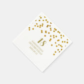 Aangepaste 18e Verjaardag Napkin Gold Confetti Servetten (Hoek)