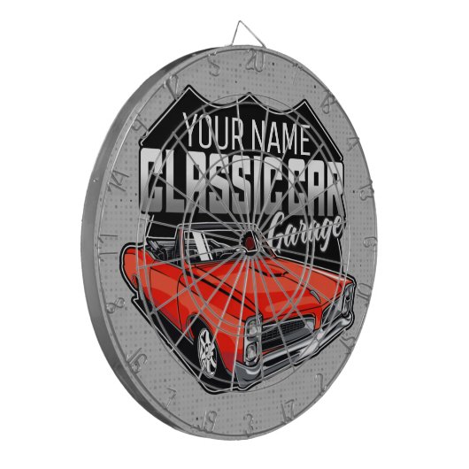 Aangepaste 1966 converteerbare klassieke autokledi dartbord (Voorkant Links)