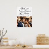 Aangepaste 1 foto 10e bruiloft Jubileum Welkom Poster (Keuken)