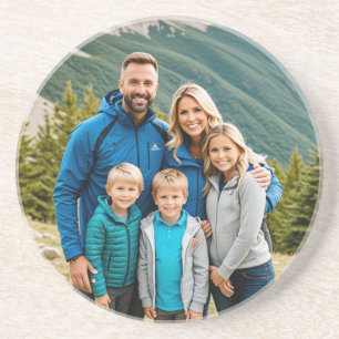 Aangepaste 1 foto familie zandsteen onderzetter