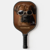 Aangepaste 1 foto Schattigee hond en jouw naam Pickleball Paddle (Voorkant)