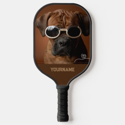 Aangepaste 1 foto Schattigee hond en jouw naam Pickleball Paddle (Voorkant)