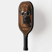 Aangepaste 1 foto Schattigee hond en jouw naam Pickleball Paddle (Links)