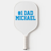 Aangepaste #1 Pap Vaderdag Blue White Pickleball Paddle (Achterkant)